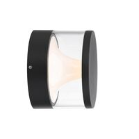 Bulkhead Light LED 10W 3000K IP54 Black Sand Clear Noral Telbix