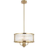 Pendant Light 4 Light E14 405mm Antique Gold Clear Norel Telbix