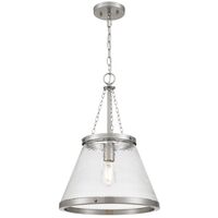 Pendant Light E27 370mm Nickel Clear Olmont Telbix
