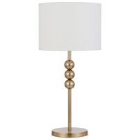 Table Lamp E27 Inline Switch Matt Gold Ivory Poetix Telbix