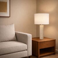 Table Lamp E27 405mm Beige Travertine Ivory Polano Telbix