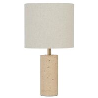 Table Lamp E27 555mm Beige Travertine Ivory Polano Telbix