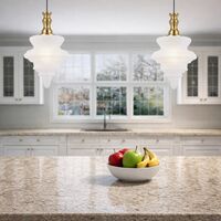Pendant Light E27 280mm Antique Gold Frost Privas Telbix