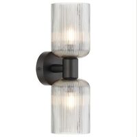 Wall Light 2 Light E14 Black Smoke Riven Telbix