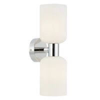 Wall Light 2 Light E14 Antique Gold Clear Riven Telbix