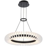 Pendant Light LED 40W Tri-Colour Dimmable 600mm Black Romay Telbix