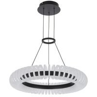 Pendant Light LED 40W Tri-Colour Dimmable 600mm Black Romay Telbix