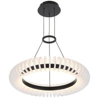 Pendant Light LED 58W Tri-Colour Dimmable 800mm Black Romay Telbix