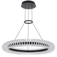 Pendant Light LED 40W Tri-Colour Dimmable 600mm Black Romay Telbix