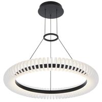 Pendant Light LED 40W Tri-Colour Dimmable 600mm Black Romay Telbix