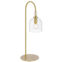 Table Lamp E14 Inline Switch Matt Brass Clear Rotif Telbix