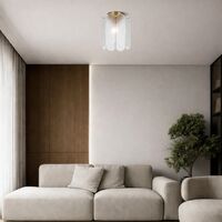 Batten Fix Light B22 205mm Antique Gold Clear Samona Telbix