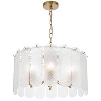Pendant Light 6 Light E14 550mm Antique Gold Clear Samona Telbix