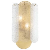 Wall Light 2 Light E14 Antique Gold Clear Samona Telbix