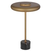 Table Lamp LED 12W Matt Brass White Marble Sisby Telbix