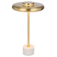 Table Lamp LED 12W Matt Brass White Marble Sisby Telbix