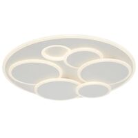 Oyster Light LED 48W Tri-Colour Dimmable 500mm White Stellar Telbix