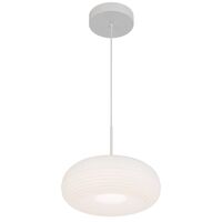 Pendant Light LED 40W Tri-Colour Dimmable 500mm White Tifton Telbix