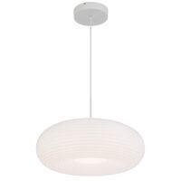 Pendant Light LED 40W Tri-Colour Dimmable 500mm White Tifton Telbix