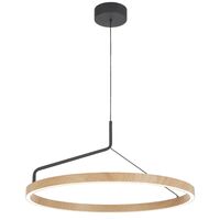 Pendant Light LED 32W Tri-Colour 600mm Black Sand Truvon Telbix