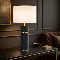 Table Lamp E27 Inline Switch Black Antique Gold Valda Telbix