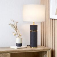 Table Lamp E27 Inline Switch Black Antique Gold Valda Telbix
