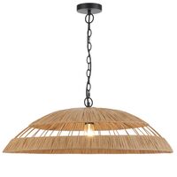 Pendant Light E27 800mm Natural Vallejo Telbix