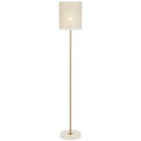 Floor Lamp E27 Foot Switch White Antique Gold Valtor Telbix