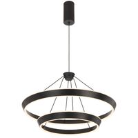 Pendant Light 2 Tier LED 48W Tri-Colour Brushed Black Vantel Telbix