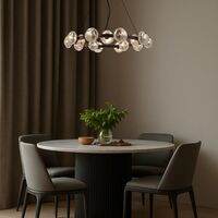 Pendant Light 15 Light G9 880mm Black Matt Mirror Varlin Telbix