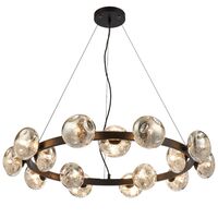 Pendant Light 15 Light G9 880mm Black Matt Mirror Varlin Telbix