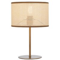 Table Lamp E27 Inline Switch Vintage Brass Natural Velice Telbix