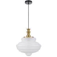 Pendant Light E27 400mm Antique Gold Frost Verdun Telbix