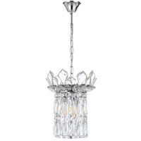 Pendant Light 3 Light E14 260mm Chrome Crystal Virell Telbix