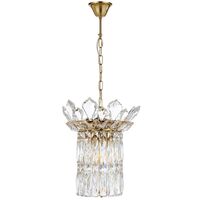 Pendant Light 3 Light E14 260mm Gold Crystal Virell Telbix