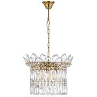 Pendant Light 6 Light E14 400mm Gold Crystal Virell Telbix