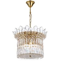 Pendant Light 6 Light E14 400mm Chrome Crystal Virell Telbix