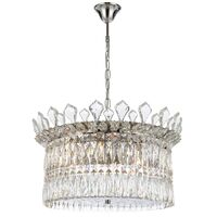 Pendant Light 9 Light E14 560mm Chrome Crystal Virell Telbix