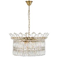 Pendant Light 9 Light E14 560mm Chrome Crystal Virell Telbix