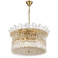 Pendant Light 9 Light E14 560mm Gold Crystal Virell Telbix