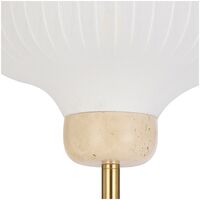 Floor Lamp E27 Foot Switch Beige Travertine Ivory Vybor Telbix