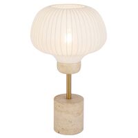Table Lamp E27 Inline Switch Beige Travertine Ivory Vybor Telbix