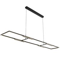 Pendant Light LED 56W Tri-Colour 1800mm Black Crystal Zafra Telbix