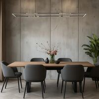 Pendant Light LED 56W Tri-Colour 1800mm Black Crystal Zafra Telbix