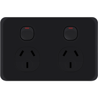 'Edgy Double Powerpoint 10A Type A+C 2.1A USB Matte Black Kasta'