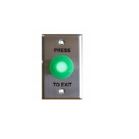Illuminated Exit Button Mushroom Head Green LED Ness