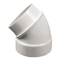 Central Vacuum 45 Degree Elbow Spigot White Valet
