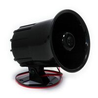 12V Security Siren 110dB Adjustable Mounting Black Ness