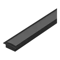 Nova-17 Recessed LED Profile Black Diffuser Black Per Metre Domus