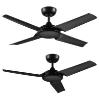 Nevada 48 Inch 1220mm Smart DC Ceiling Fan 4 Blade Black Domus